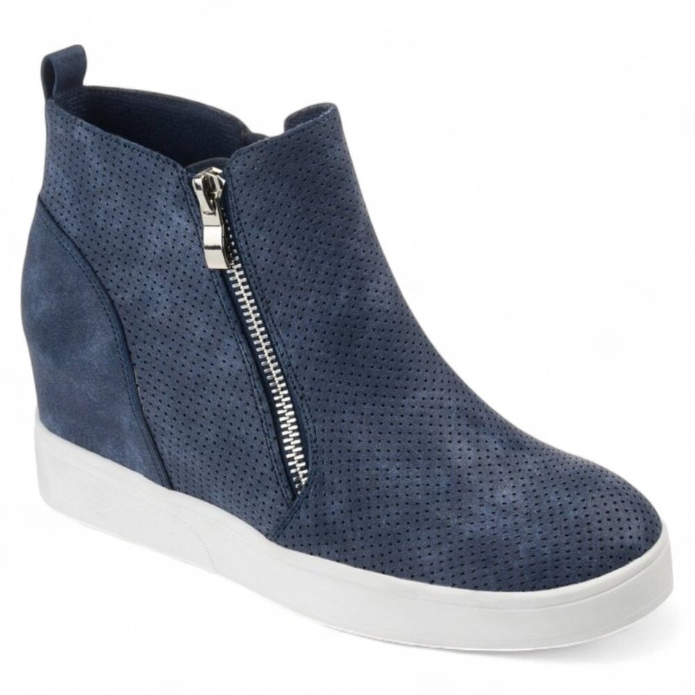 Journee Collection Women's Pennelope Wedge Sneakers - Blue